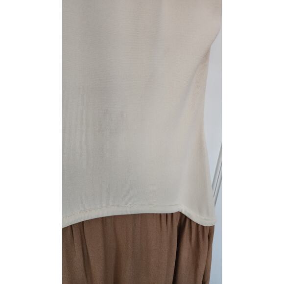Solid & Striped Halter Soglio Cream & Brown Dress Sz L - Picture 6 of 9